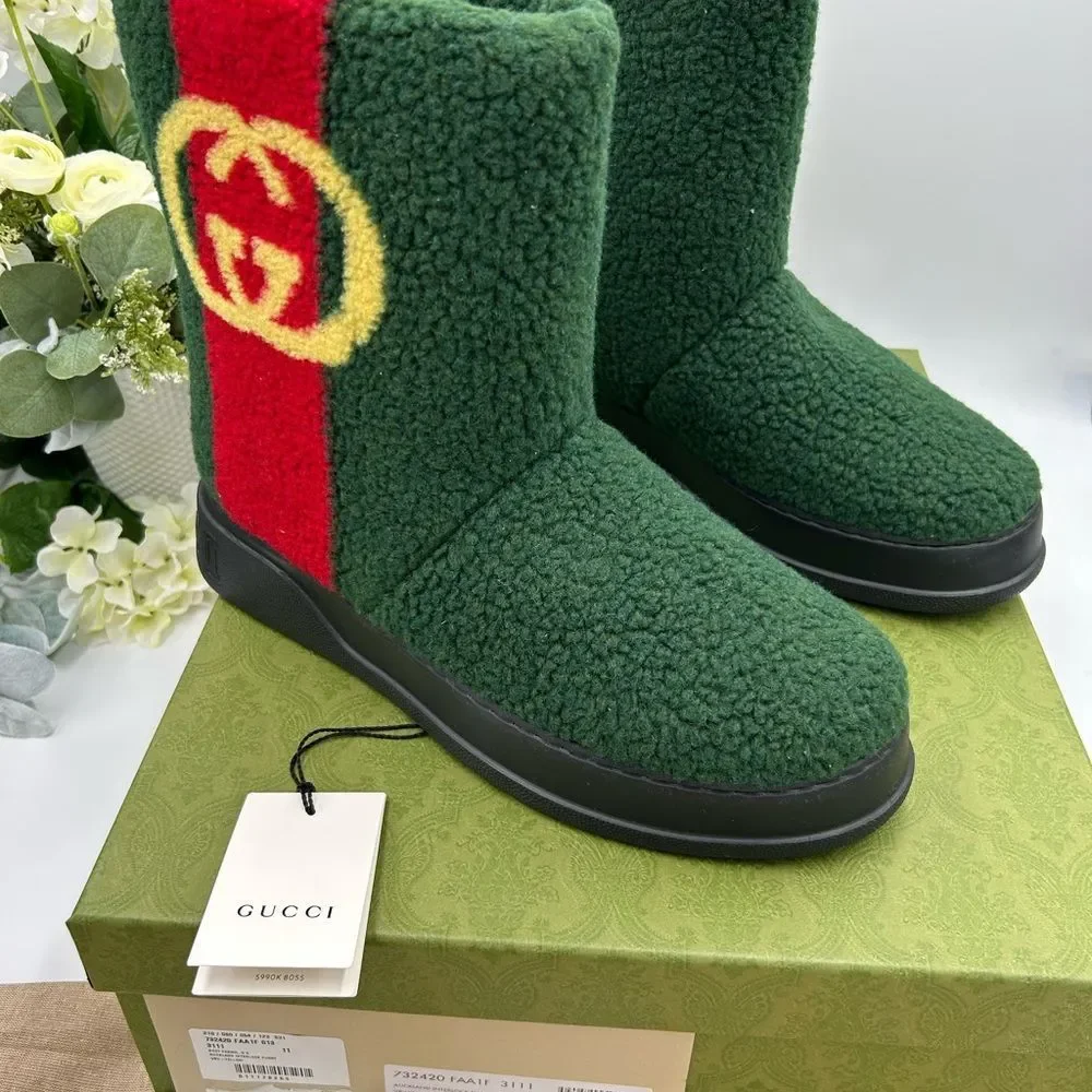 Men’s Gucci shearling boots, size 11, made in Italy - Picture 2 of 8